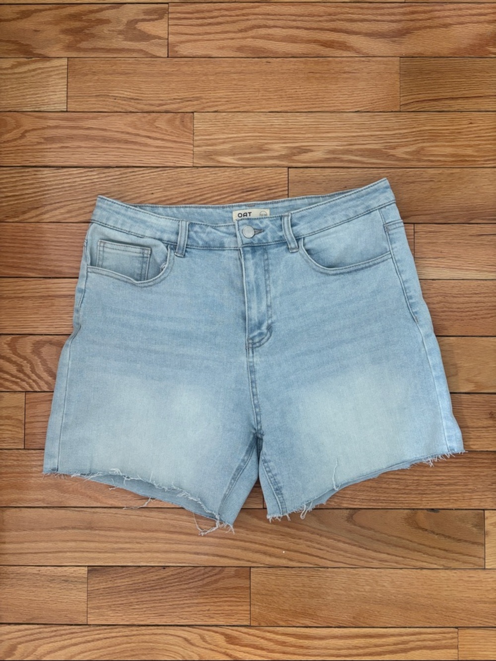 Oat New York Light Wash Denim Shorts